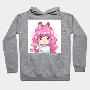 Pink Bunny Girl - Cute Kawaii Anime Art Hoodie